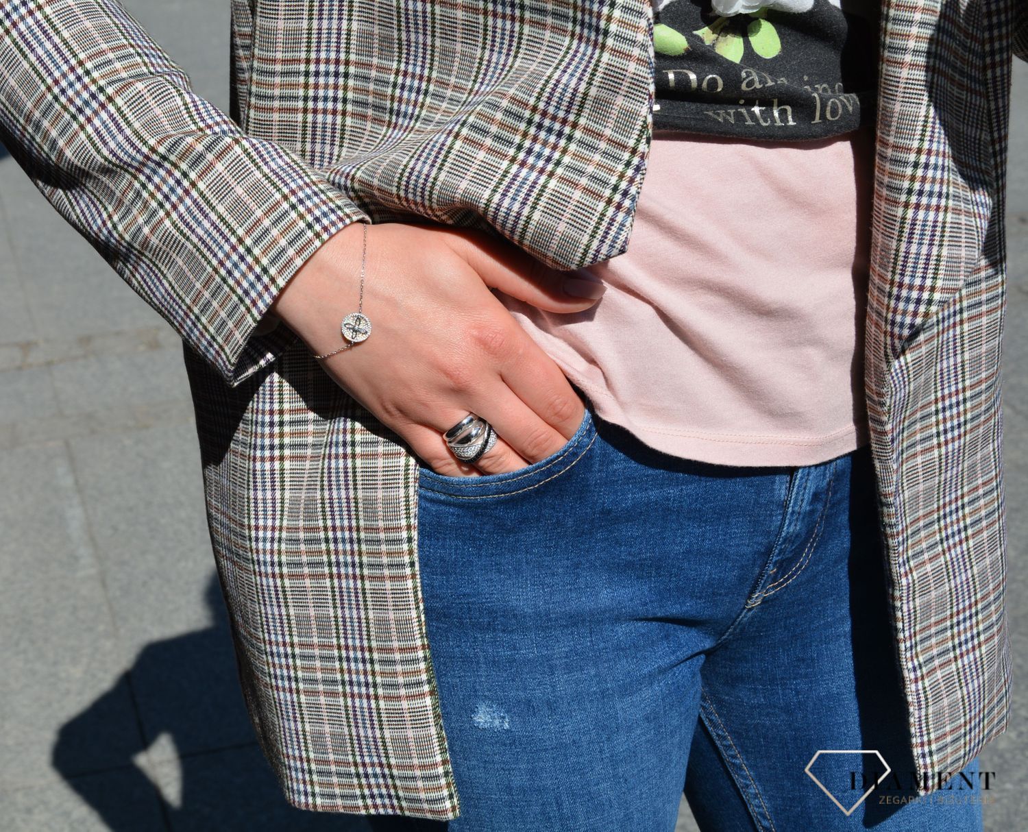 Bransoletka srebrna damska 925 cyrkonie koniczyna Lilu  B YB 284 079 ✓Srebrne Bransoletki Damskie w Sklepie z Biżuterią zegarki-diament.pl✓Piękne i Eleganckie Bransoletki dla 1.jpg